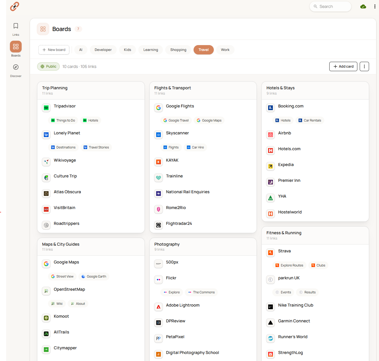 KeepMyLinks Warm theme